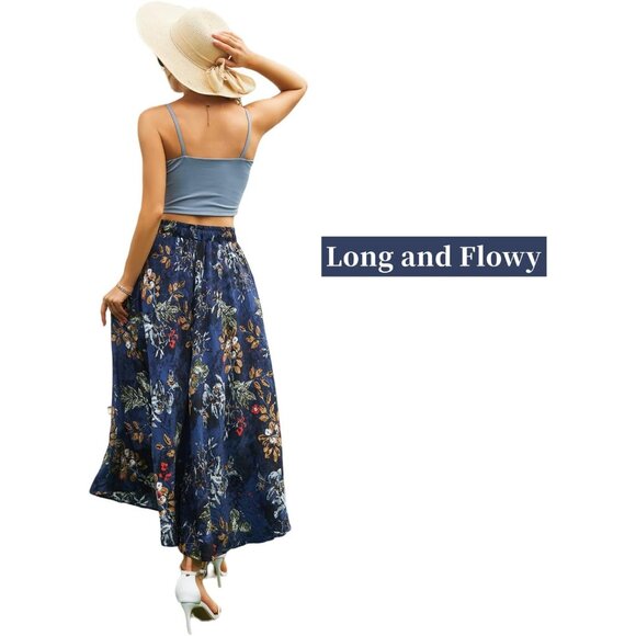 Women's Maxi with Pockets Long Midi Length Casual Skirt for Beach Party Holiday - Picture 2 of 6